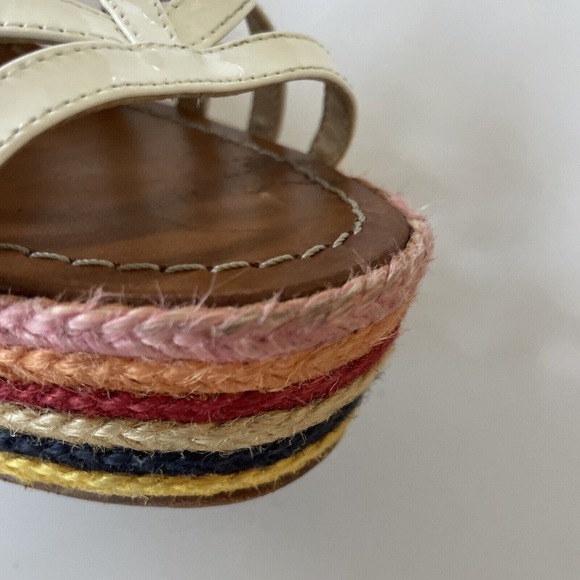 Paloma Barcelo Platform Shoe Wedge Strappy Hippie Sandal Patent Leather BOHO 7.5 - Picture 10 of 13